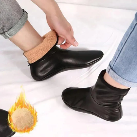 Winter Warm socks PU Leather   Men Women