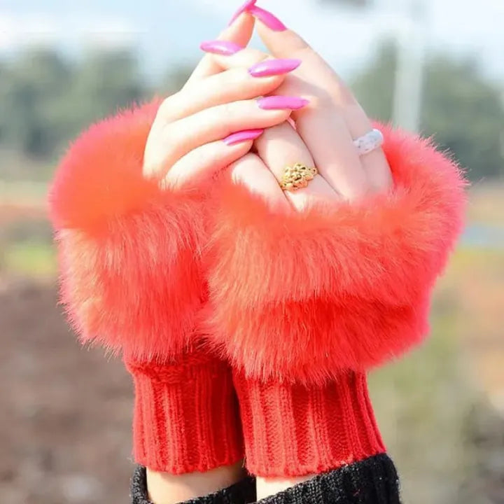 FUR GLOVES for girl