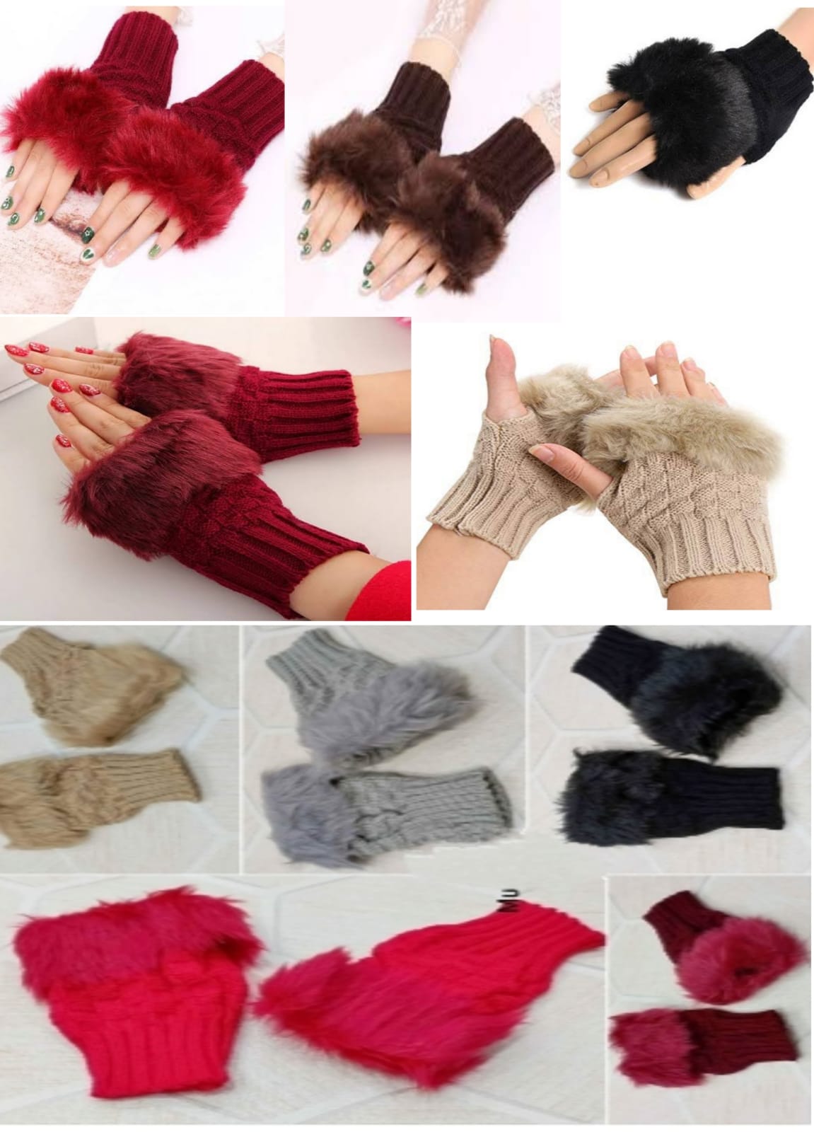 FUR GLOVES for girl